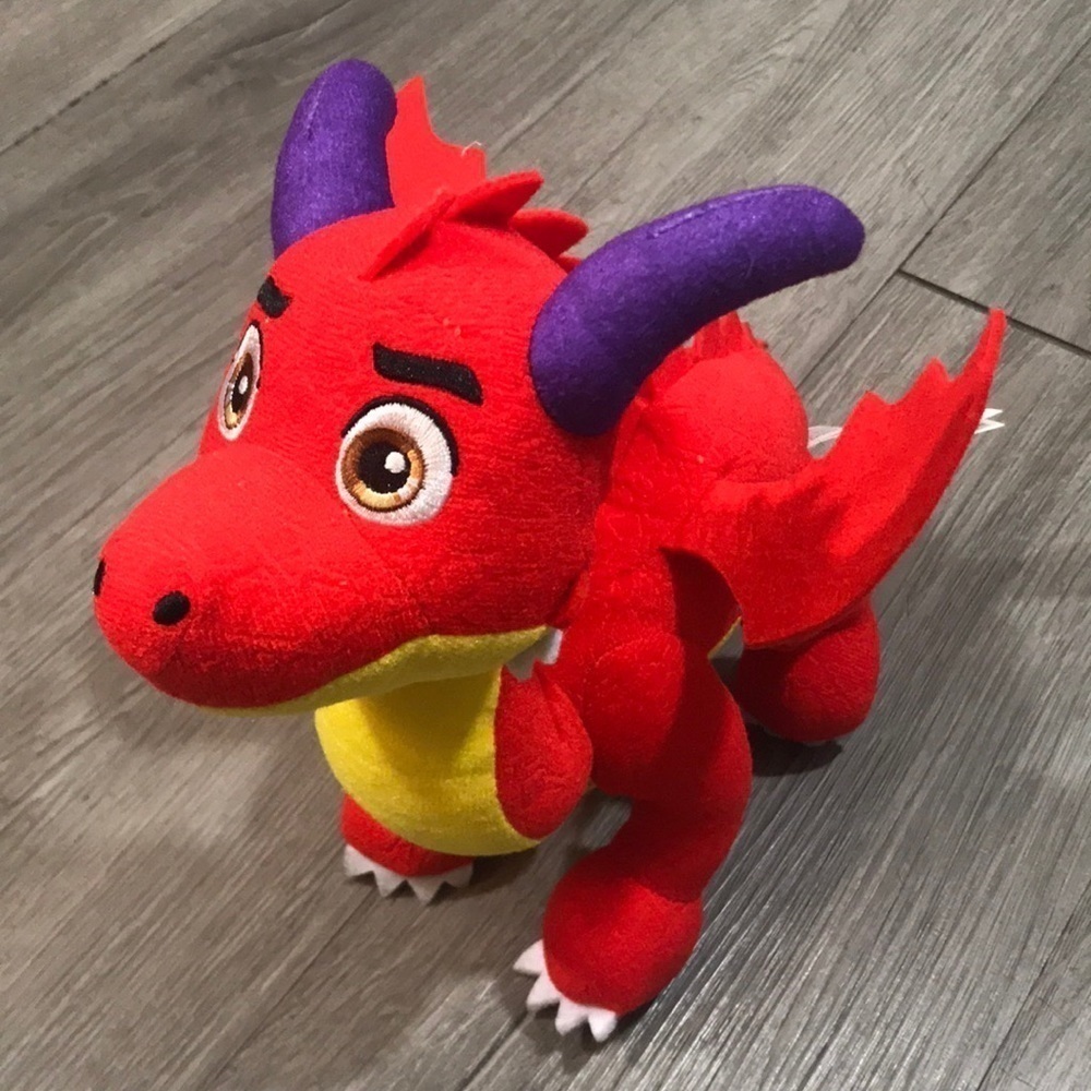 PAW PATROL Rescue Knights SPARKS 8" Heroic DRAGON plush  Wings Purple HORNS Toy